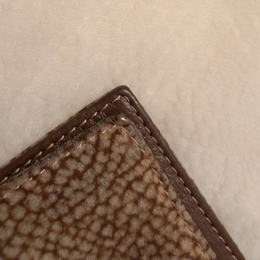 Borbonese Redwall Leather Folding Snap Wallet Vintage Brown VGUC